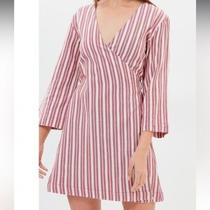 Volcom Pull Here Red and White Striped Dress